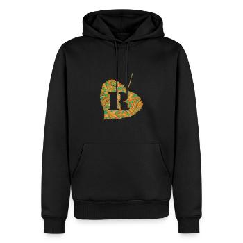 blatt e 95 r - Männer Premium Bio Hoodie - Schwarz - Vorne - Nico (187cm)