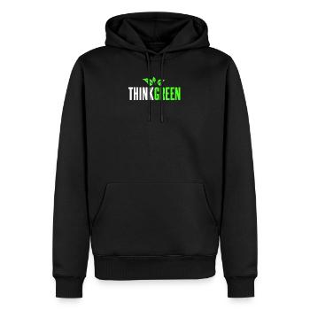 Think Green - Männer Premium Bio Hoodie - Schwarz - Vorne - Nico (187cm)