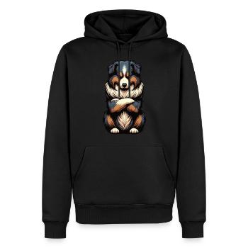 Australian Shepherd Aussie Aussie Owners Aussies - Men’s Premium Organic Hoodie - black - Front - Nico (187cm)