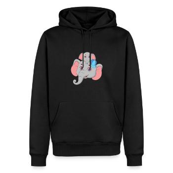 Mignons éléphants grand frère avec casquette bleue - Sweat à capuche Premium bio Homme - noir - Devant - Nico (187cm)