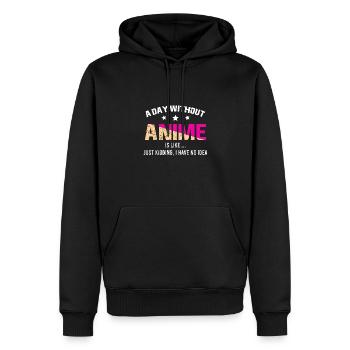 Anime Manga Kawaii Vintage Cartoons Sprüche - Männer Premium Bio Hoodie - Schwarz - Vorne - Nico (187cm)