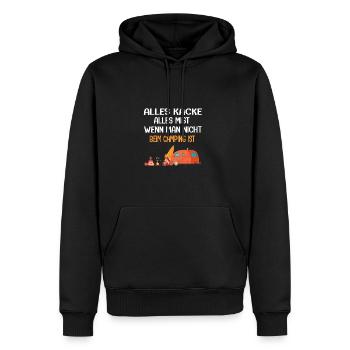 Camping Wohnmobil Van Vintage im Wohnwagen Caravan - Männer Premium Bio Hoodie - Schwarz - Vorne - Nico (187cm)