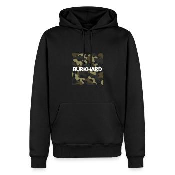 Burkhard Hoodie Hommes bonne qualité camouflage - Sweat à capuche Premium bio Homme - noir - Devant - Nico (187cm)