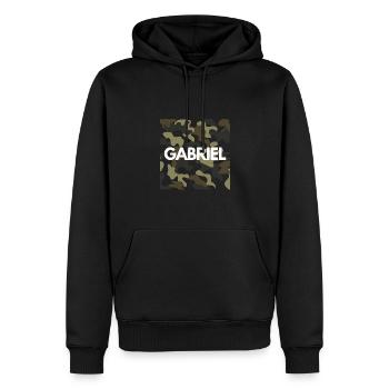 Gabriel Name Hoodie Men Quality camouflage - Men’s Premium Organic Hoodie - black - Front - Nico (187cm)