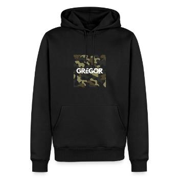 Gregor Name Hoodie Men good quality camouflage - Men’s Premium Organic Hoodie - black - Front - Nico (187cm)