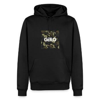 Gero Name Hoodie Hommes Bonne Qualité Camouflage - Sweat à capuche Premium bio Homme - noir - Devant - Nico (187cm)