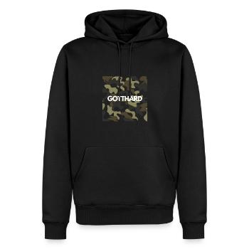 Gotthard Nom Hoodie Hommes bonne qualité camoufla - Sweat à capuche Premium bio Homme - noir - Devant - Nico (187cm)