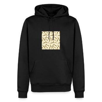 Gelbes Bleistiftmuster - Schulanfang 2022 / 2023 - Männer Premium Bio Hoodie - Schwarz - Vorne - Nico (187cm)