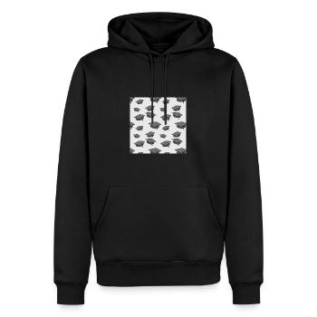 Abschlusshutmuster - Zurück zur Schule 2022 / 2023 - Männer Premium Bio Hoodie - Schwarz - Vorne - Nico (187cm)