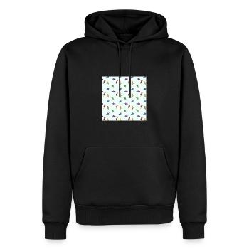 Papiernadelmuster - Zurück in die Schule 2022 / 20 - Männer Premium Bio Hoodie - Schwarz - Vorne - Nico (187cm)