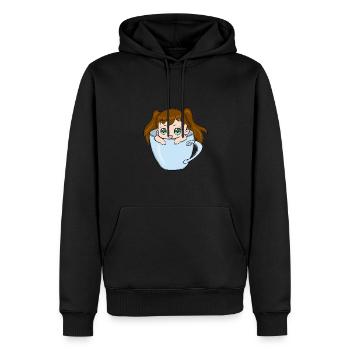 Mignonne Chibi Fille - Sweat à capuche Premium bio Homme - noir - Devant - Nico (187cm)