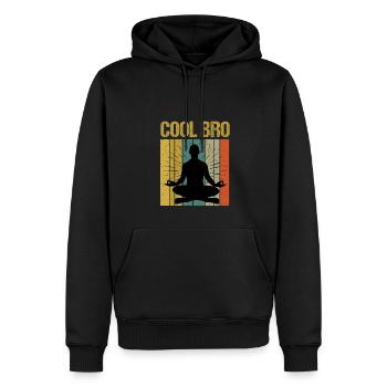 Sprüche Yoga Mann Cool Bro Bruder - Männer Premium Bio Hoodie - Schwarz - Vorne - Nico (187cm)