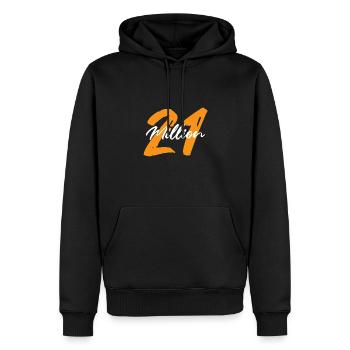 21 millions de crypto-monnaie Bitcoin Blockchain - Sweat à capuche Premium bio Homme - noir - Devant - Nico (187cm)