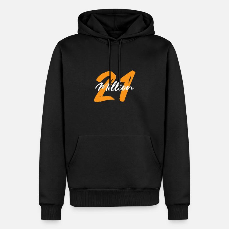 21 Million Bitcoin Blockchain Kryptowährung - Männer Premium Bio Hoodie - Schwarz
