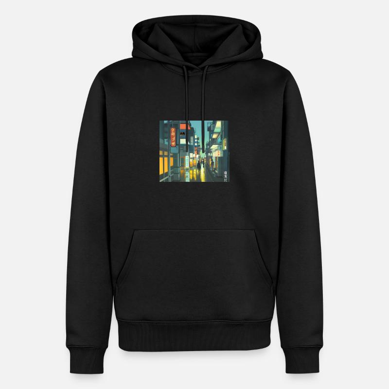 Tokio-Landschaft - Männer Premium Bio Hoodie - Schwarz