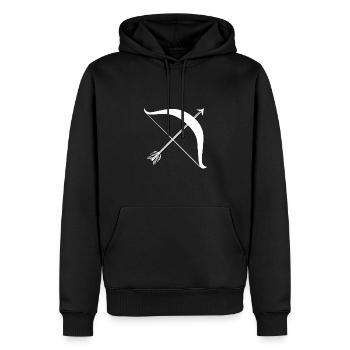 Arch Sagittarius Zodiac Sign - Men’s Premium Organic Hoodie - black - Front - Nico (187cm)