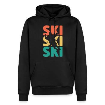 Skiing Skiers Ski holiday Ski winter sports - Men’s Premium Organic Hoodie - black - Front - Nico (187cm)