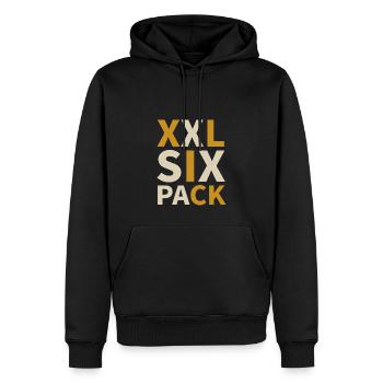 XXL SIX PACK – dicke und dünne Menschen - Männer Premium Bio Hoodie - Schwarz - Vorne - Nico (187cm)