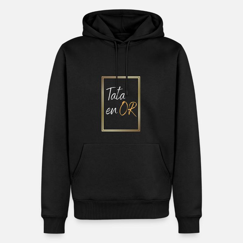 Tata en or - Sweat à capuche Premium bio Homme - noir