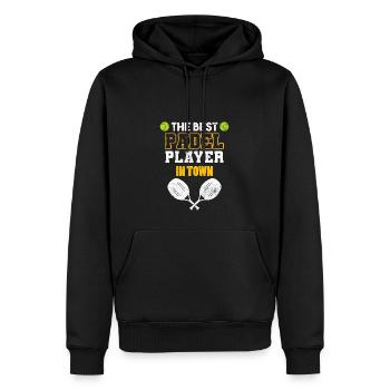 Padel Paddel Schläger Tennis Sport I Geschenk - Männer Premium Bio Hoodie - Schwarz - Vorne - Nico (187cm)