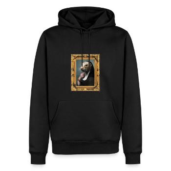 Loutre Perle Bracelet Peinture Art Jan Vermeer - Sweat à capuche Premium bio Homme - noir - Devant - Nico (187cm)