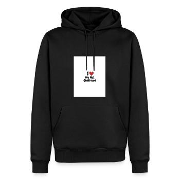 I love my hot girlfriend - Men’s Premium Organic Hoodie - black - Front - Nico (187cm)