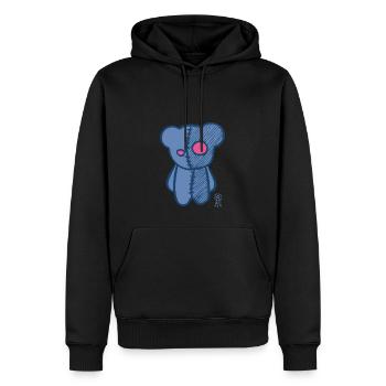 "teddy" - Kleines MONSTER (Teddybär) - Männer Premium Bio Hoodie - Schwarz - Vorne - Nico (187cm)