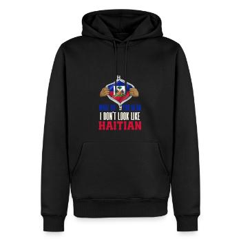 Haïti Drapeau Haïtien Ayiti Haïtien I Cadeau - Sweat à capuche Premium bio Homme - noir - Devant - Nico (187cm)