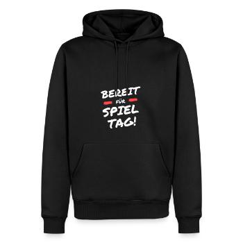 Bereit für Spiel Tag - Männer Premium Bio Hoodie - Schwarz - Vorne - Nico (187cm)