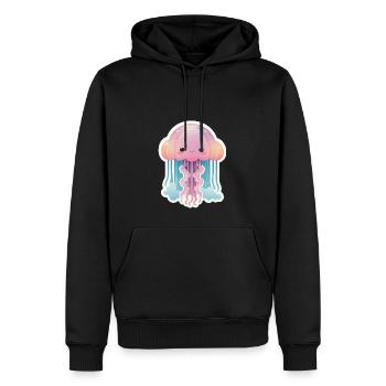 Méduse mignonne 01 - Sweat à capuche Premium bio Homme - noir - Devant - Nico (187cm)