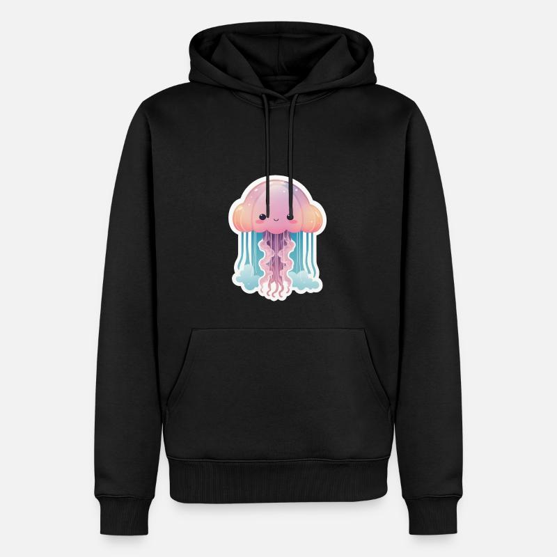 Méduse mignonne 01 - Sweat à capuche Premium bio Homme - noir