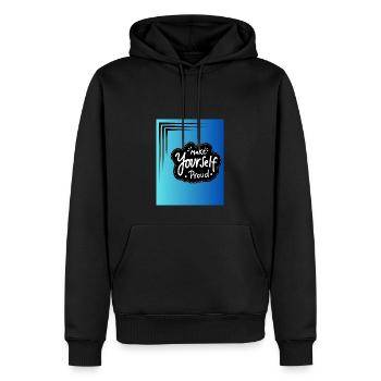 Proud - Sweat à capuche Premium bio Homme - noir - Devant - Nico (187cm)