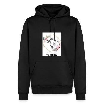 Kuh - Männer Premium Bio Hoodie - Schwarz - Vorne - Nico (187cm)