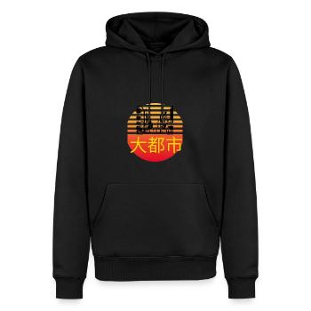 T-shirt de la grande ville | Design de ville japonais - Sweat à capuche Premium bio Homme - noir - Devant - Nico (187cm)