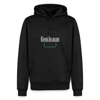 "Gentleman"-Design | Kalligraphische Kunst - Männer Premium Bio Hoodie - Schwarz - Vorne - Nico (187cm)