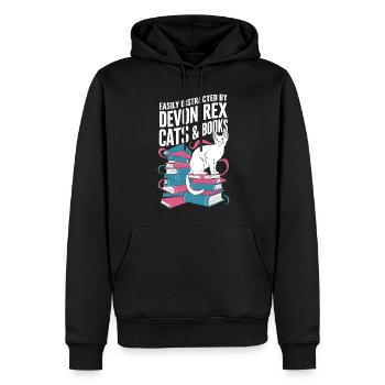 Katze Devon Rex Geschenk - Männer Premium Bio Hoodie - Schwarz - Vorne - Nico (187cm)