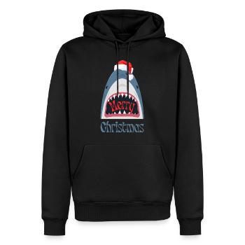 Joyeux Noël - Conception de Noël de requin drôle - Sweat à capuche Premium bio Homme - noir - Devant - Nico (187cm)