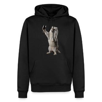 Polarfuchs Wein - Männer Premium Bio Hoodie - Schwarz - Vorne - Nico (187cm)