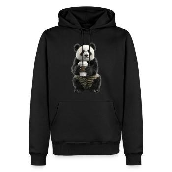 Panda - Sweat à capuche Premium bio Homme - noir - Devant - Nico (187cm)