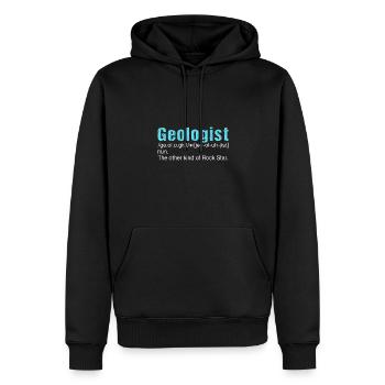 Gology Gologist Felsen Vintage Mineralien Sprüche - Männer Premium Bio Hoodie - Schwarz - Vorne - Nico (187cm)