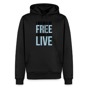I wanna be free... - Männer Premium Bio Hoodie - Schwarz - Vorne - Nico (187cm)