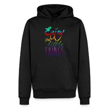 Enjoy The Little Things - Männer Premium Bio Hoodie - Schwarz - Vorne - Nico (187cm)