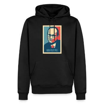 Popularité de François Hollande - Sweat à capuche Premium bio Homme - noir - Devant - Nico (187cm)