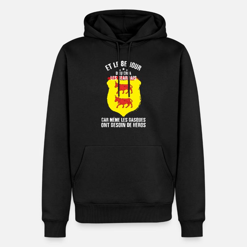 le 8e jour, les béarnais - Sweat à capuche Premium bio Homme - noir