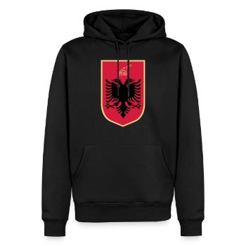 Coat_of_Arms_of_Albania - Männer Premium Bio Hoodie - Schwarz - Vorne - Nico (187cm)