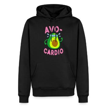AVOCARDIO - Männer Premium Bio Hoodie - Schwarz - Vorne - Nico (187cm)