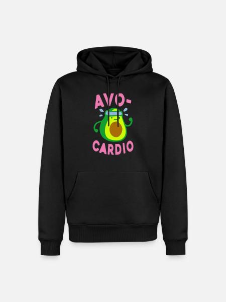 AVOCARDIO - Männer Premium Bio Hoodie - Schwarz