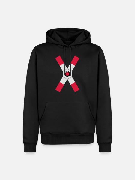 Andreaskreuz Warnlicht - Männer Premium Bio Hoodie - Schwarz