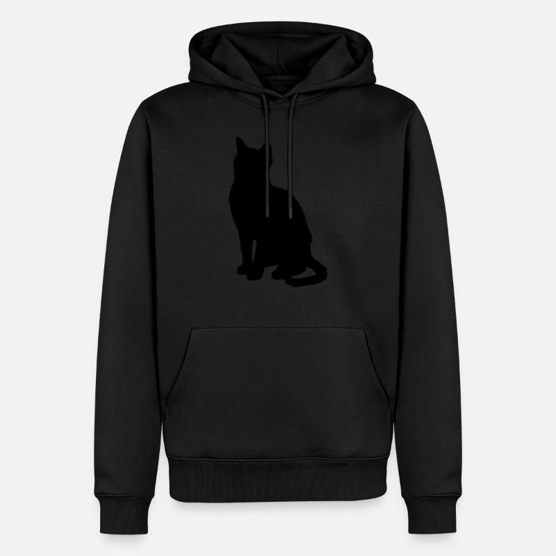 Vector Cat Silhouette - Sweat à capuche Premium bio Homme - noir