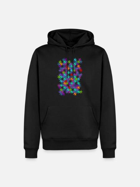 Escher Reptilien Mosaik bunt - Männer Premium Bio Hoodie - Schwarz